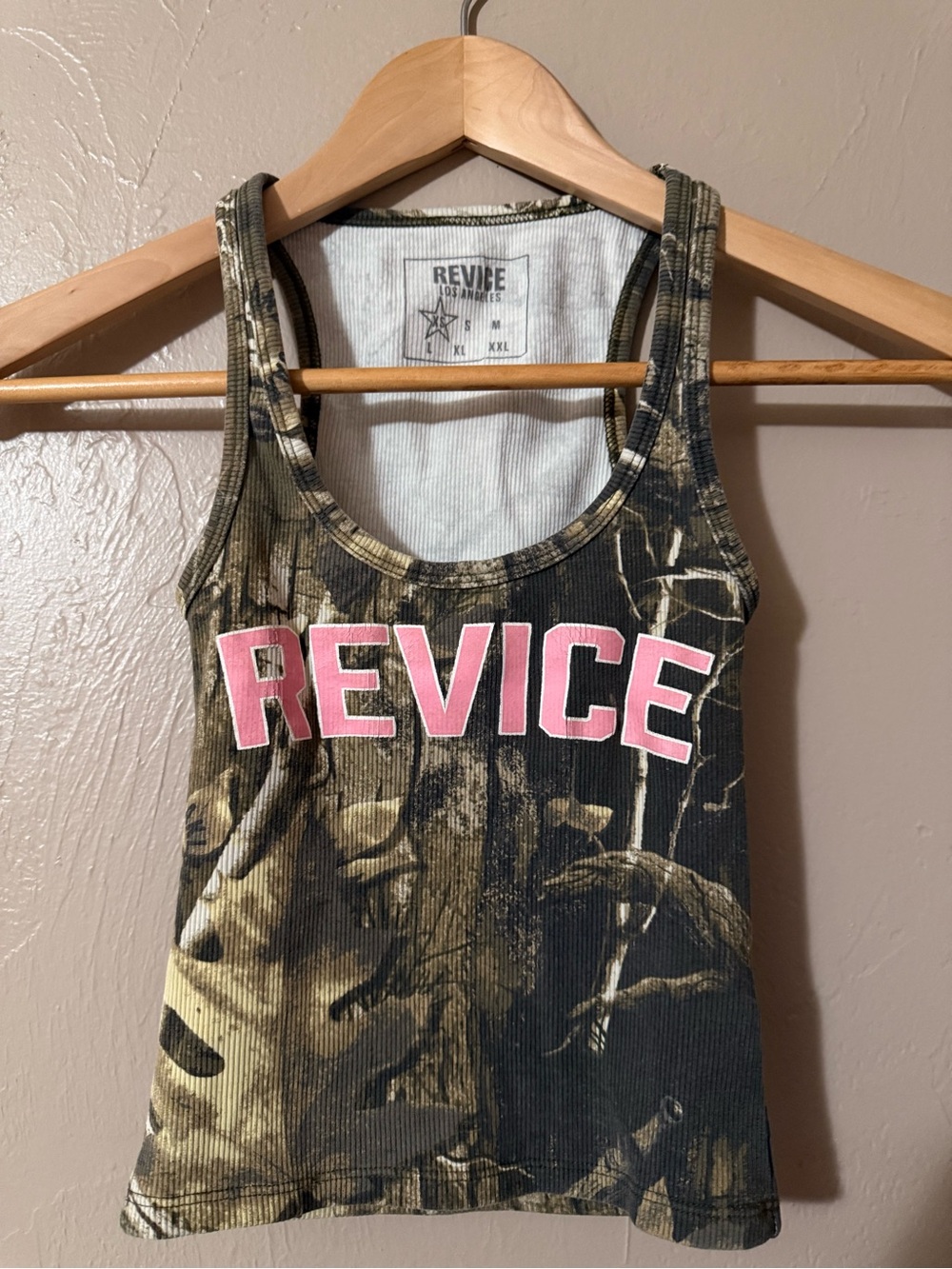 REVICE Olive Camo Tank with Pink Logo
